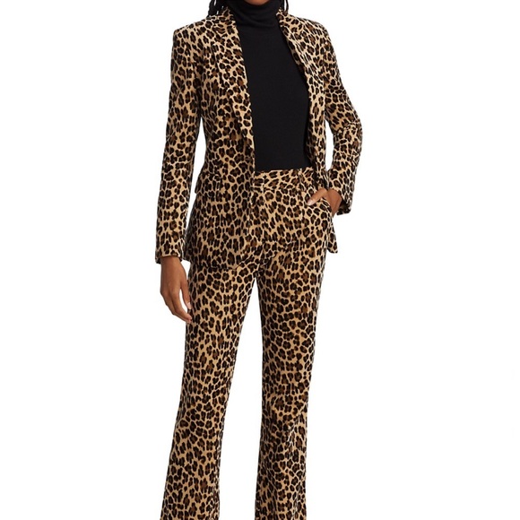 FRAME Classic Cheetah-Print Velvet Blazer - Picture 3 of 9